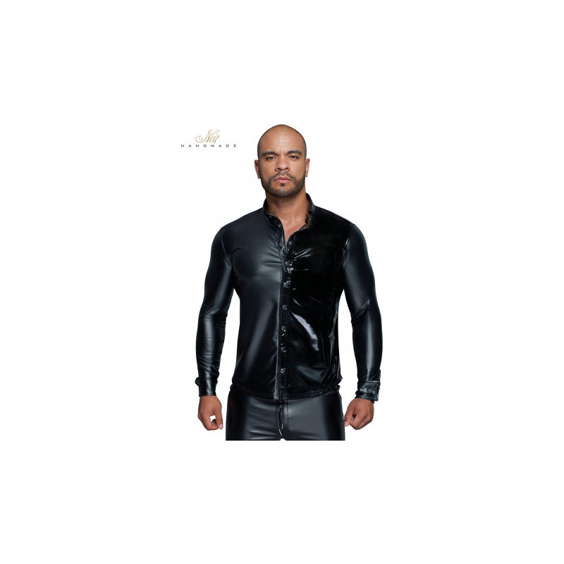 Chemise wetlook et vinyle H064 Chemise wetlook et vinyle H064