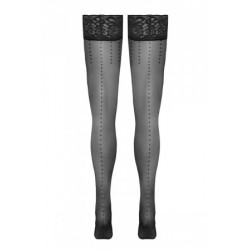 Bas autofixants noir Hold up 2 - Cotelli Legwear