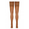 Bas autofixants large jarretière dentelle beige - Cotelli Legwear
