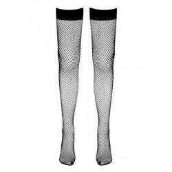Bas résille autofixants noir - Cotelli Legwear