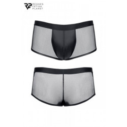 Boxer noir wetlook et mesh - Regnes