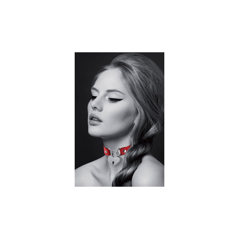 Collier rouge cadenas coeur - Bijoux Pour Toi
